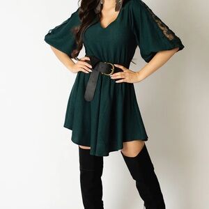 Joyfolie SARAI DRESS IN DEEP GREEN